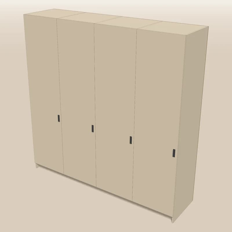 El mismo clóset en el editor 3D de AMedida, antes del render